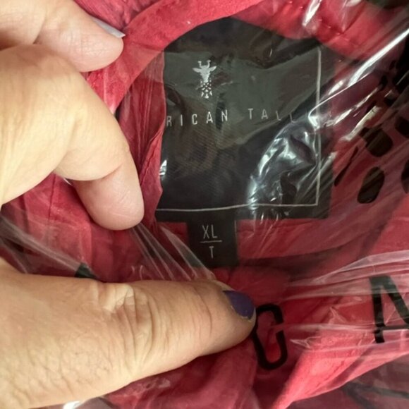 🩷 American Tall - Men's Packable Puffer Jacket - Red Space Dye. Size:XLT. (1710) - Picture 6 of 14